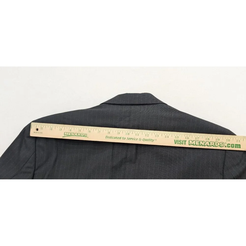 Kilburne and Finch Men's Blazer Jacket Sport Coat Size 44L Black Pinstripe